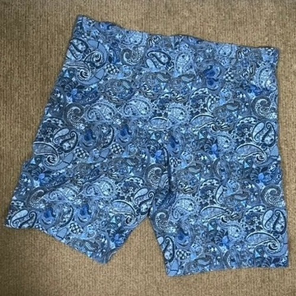 Robert Graham Paisley Shorts Mens 40 Blue Hybrid Classic Fit Golf Summer Pockets